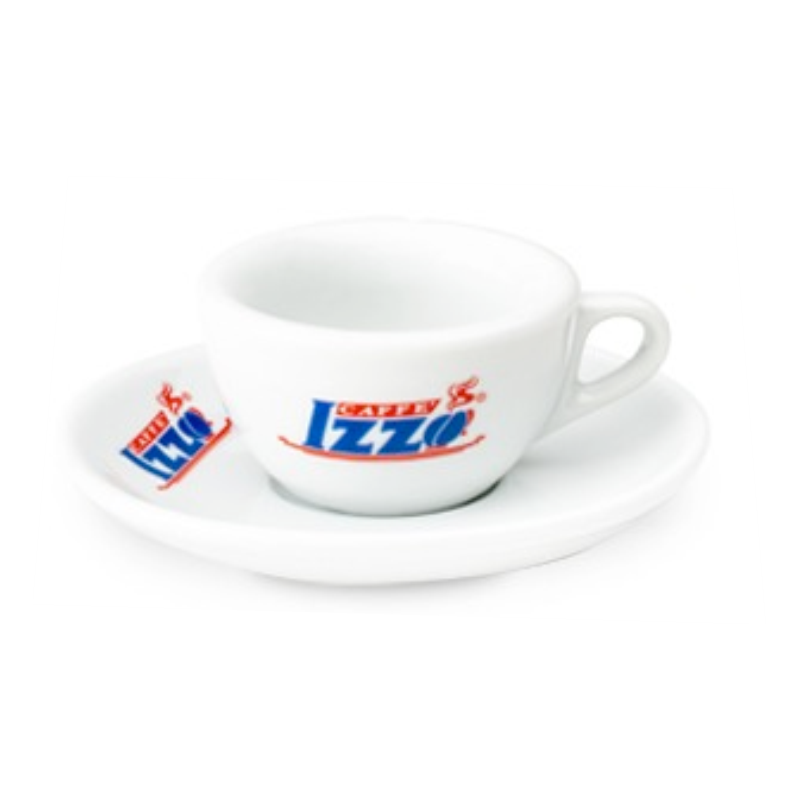 Set van 6 Espresso Izzo lage kopjes met schotels (50 cc)